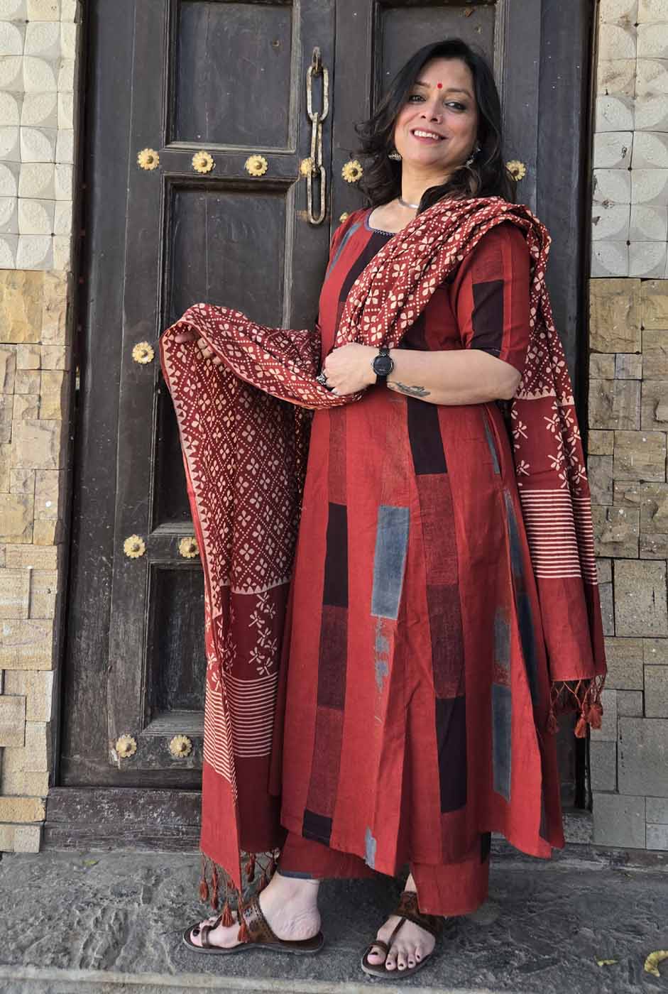 Ruhaani Ajrakh Brick Exclusive Handcrafted Co-Ord Set
