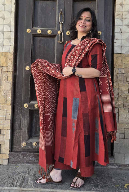 Ruhaani Ajrakh Brick Exclusive Handcrafted Co-Ord Set