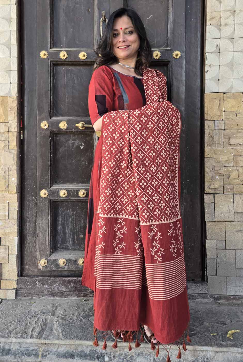 Ruhaani Ajrakh Brick Exclusive Handcrafted Co-Ord Set