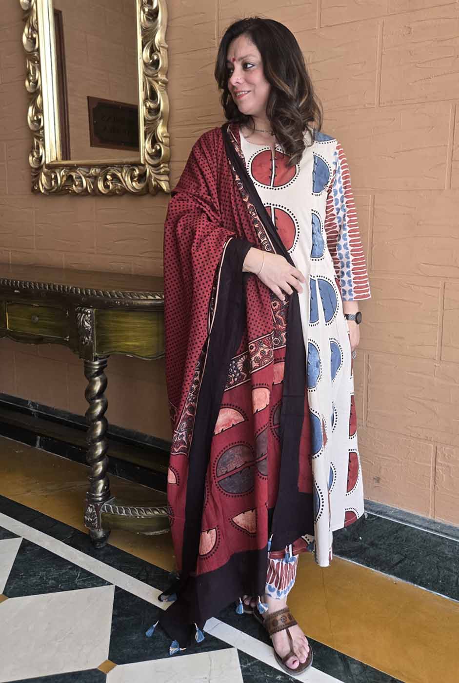 Ruhaani Ajrakh Exclusive Handcrafted Kurta (Only) D