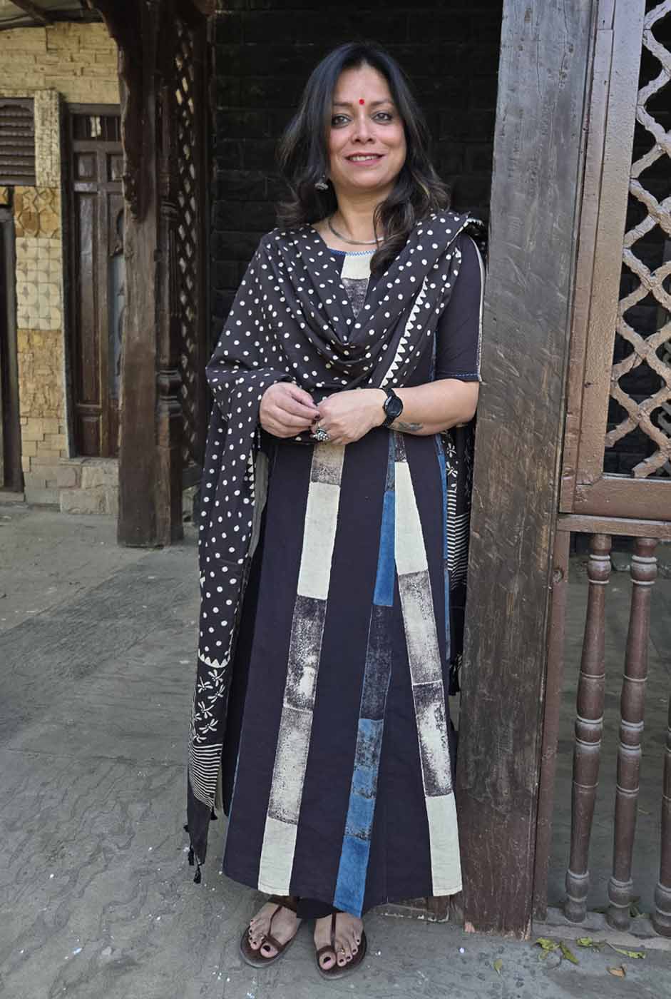 Ruhaani Ajrakh Brick Black Exclusive Handcrafted Co-Ord Set