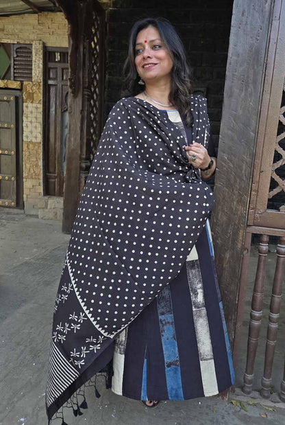 Ruhaani Ajrakh Brick Black Exclusive Handcrafted Co-Ord Set