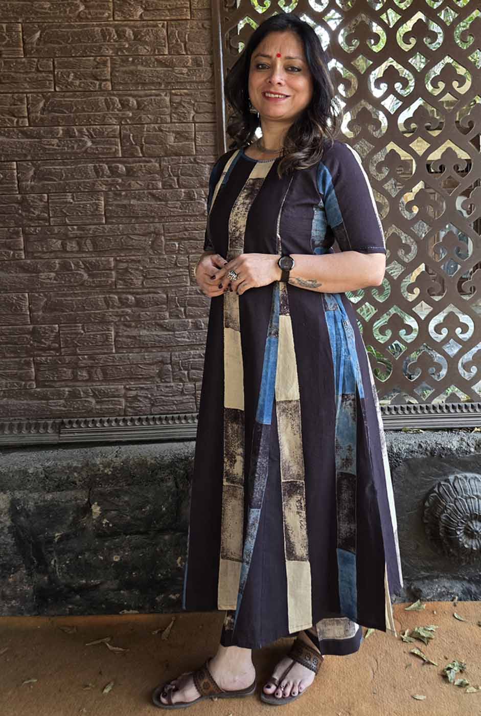 Ruhaani Ajrakh Brick Black Exclusive Handcrafted Co-Ord Set