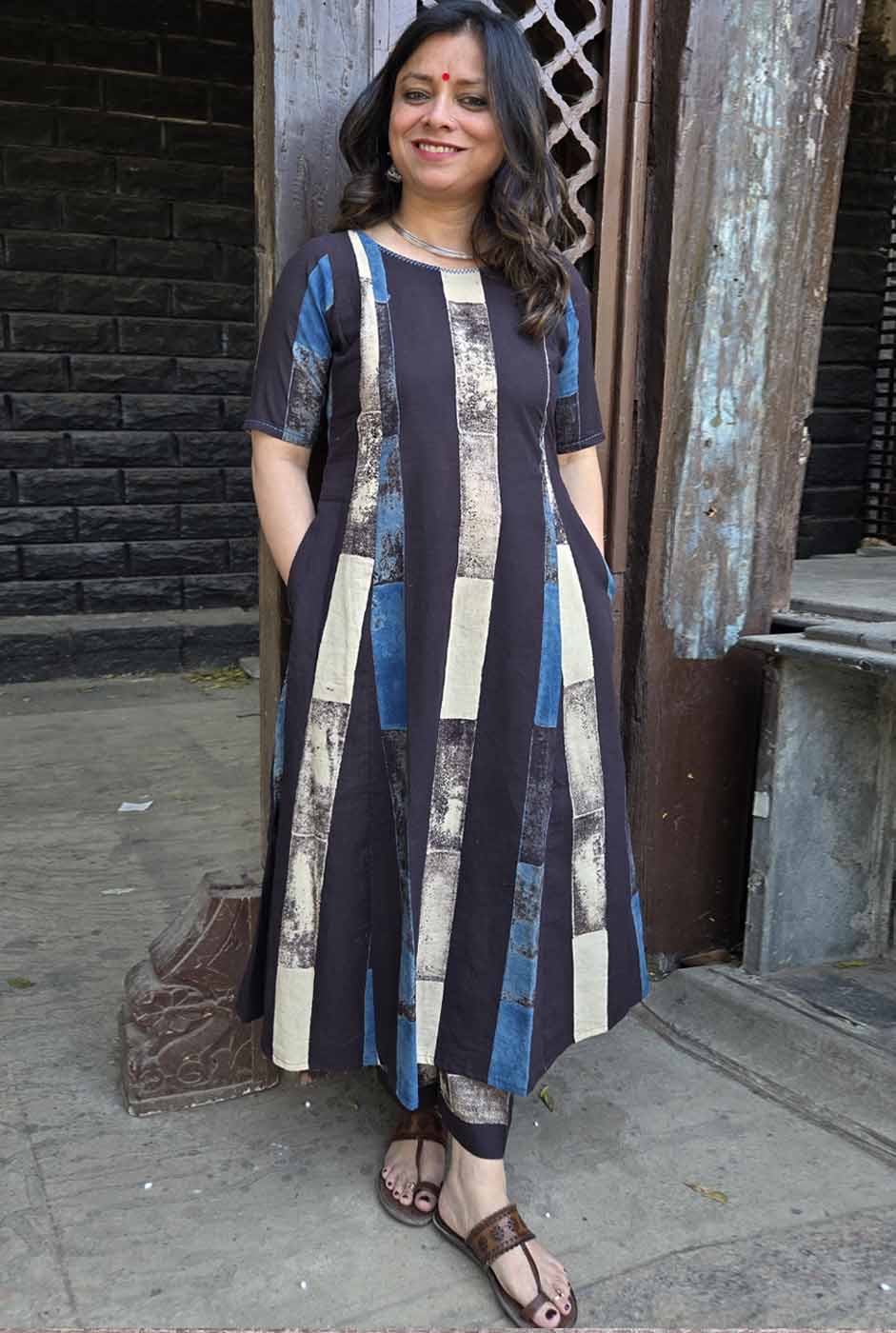 Ruhaani Ajrakh Brick Black Exclusive Handcrafted Co-Ord Set