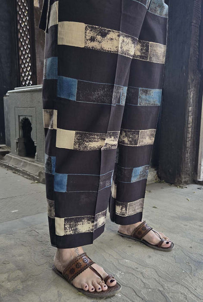 Ruhaani Ajrakh Brick Black Exclusive Handcrafted Co-Ord Set
