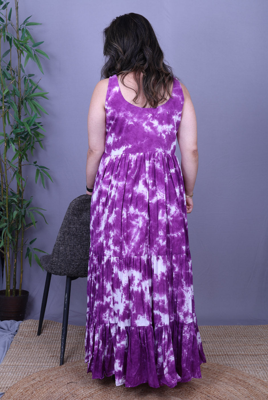 Aarohi – Purple Shibori Cotton Dress