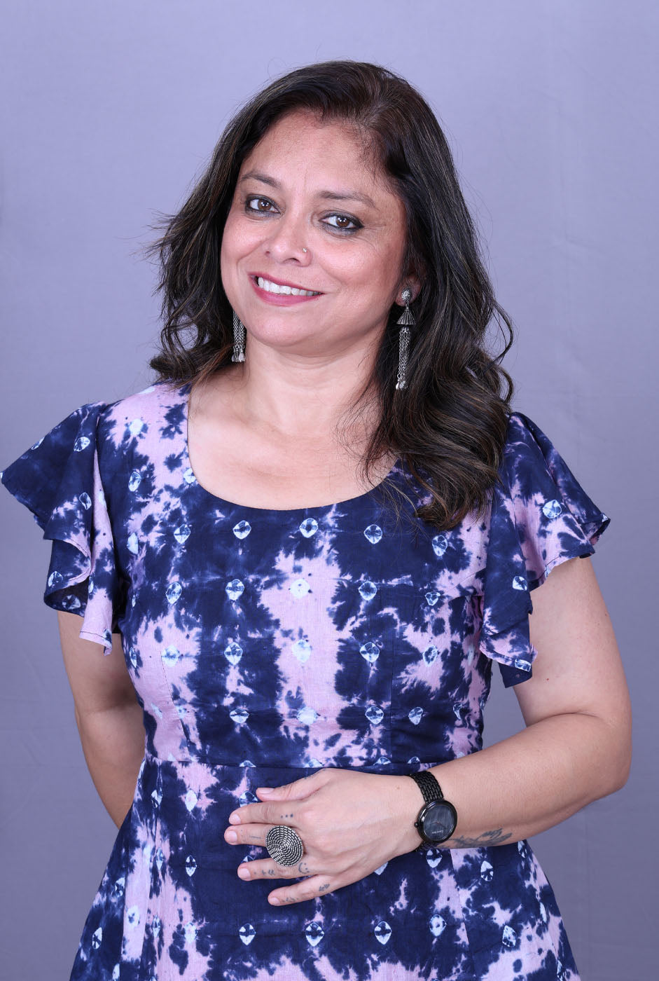 Elina – Cotton Shibori & Bandhani Dress B