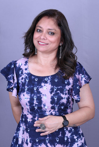 Elina – Cotton Shibori & Bandhani Dress B