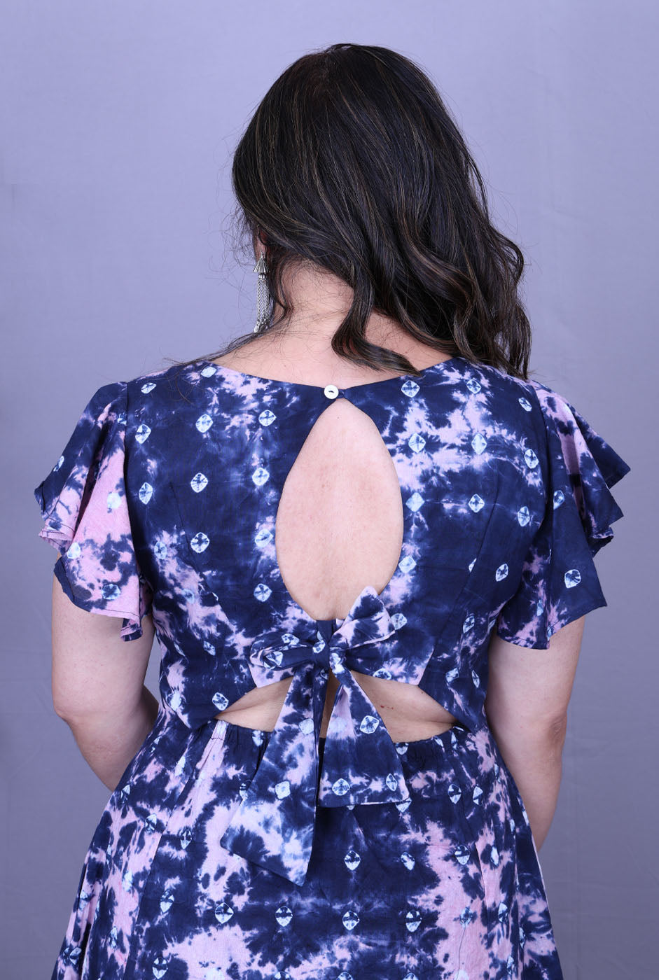 Elina – Cotton Shibori & Bandhani Dress B