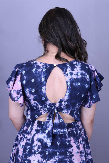 Elina – Cotton Shibori & Bandhani Dress B