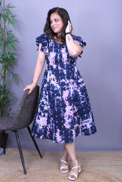 Elina – Cotton Shibori & Bandhani Dress B