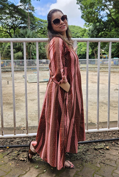 Handcrafted Dabu Print Shirt Dress in Cotton