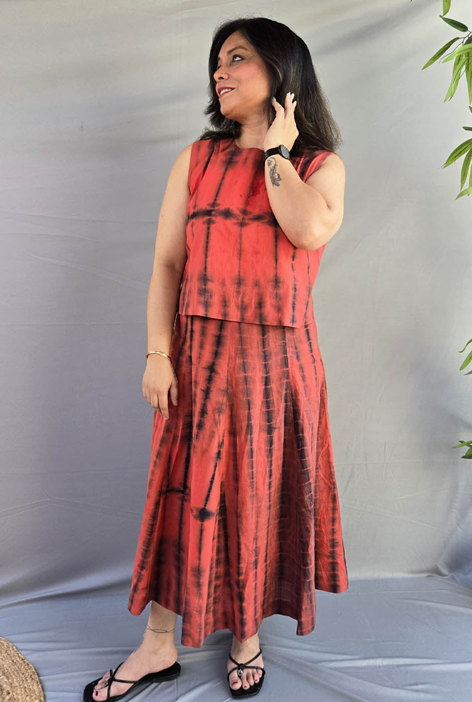 Raktika Cotton Shibori Skirt Co-Ord Set