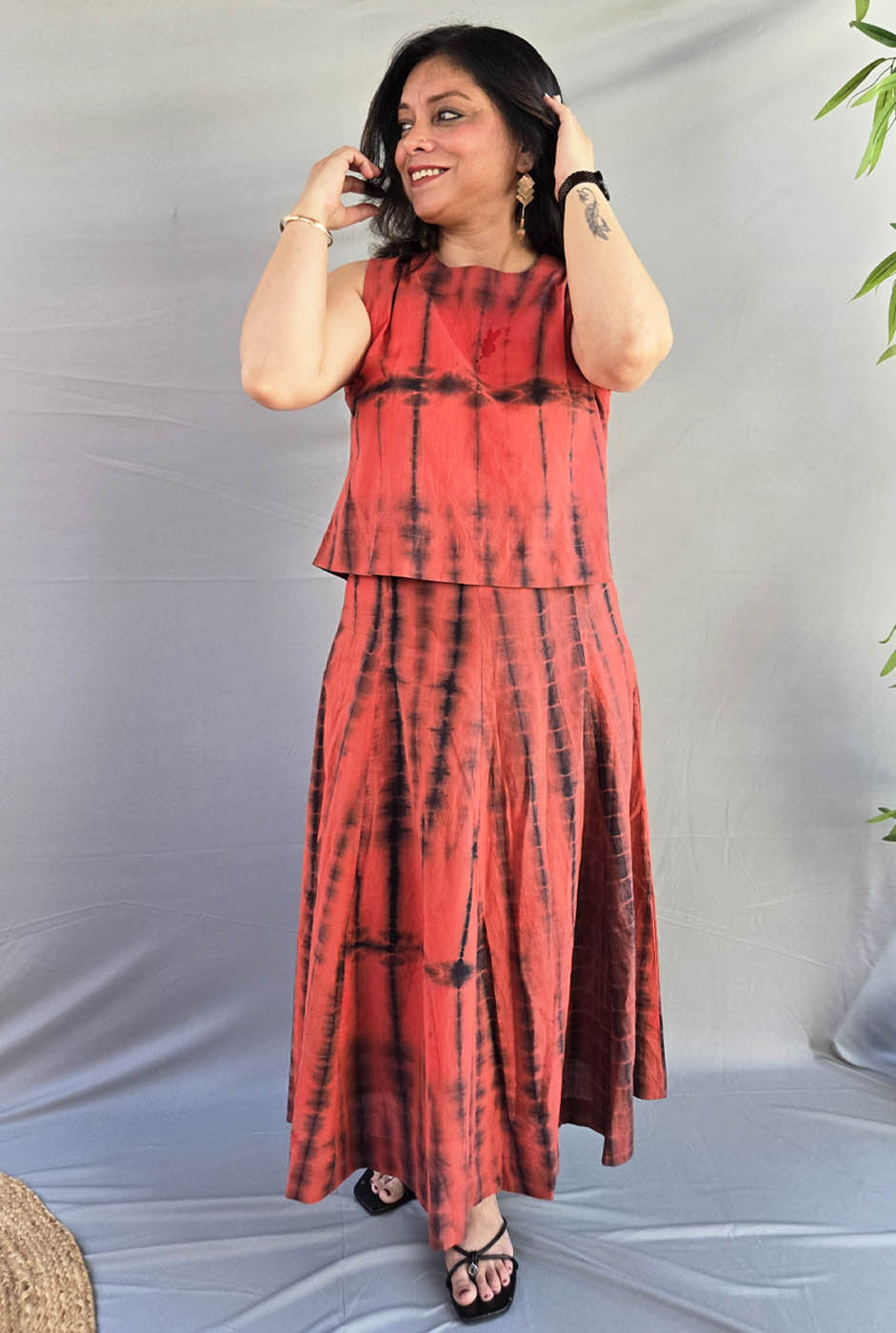 Raktika Cotton Shibori Skirt Co-Ord Set