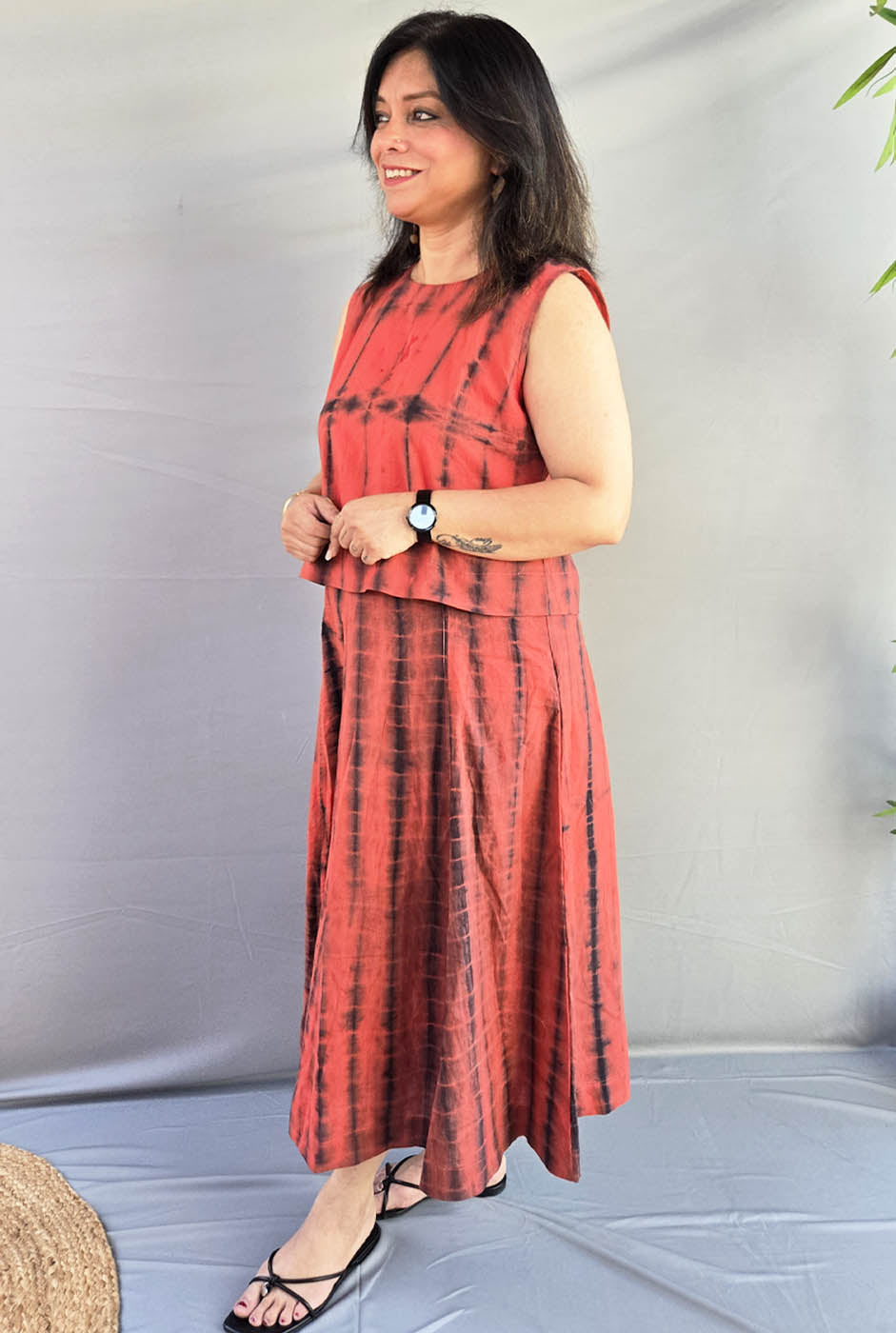 Raktika Cotton Shibori Skirt Co-Ord Set