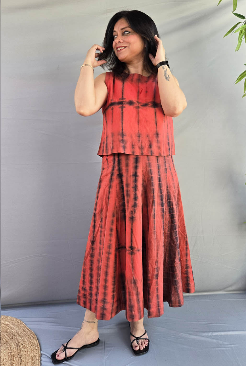 Raktika Cotton Shibori Skirt Co-Ord Set