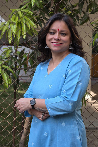 Nazakat Handloom Cotton Co-Ord Set Firoza