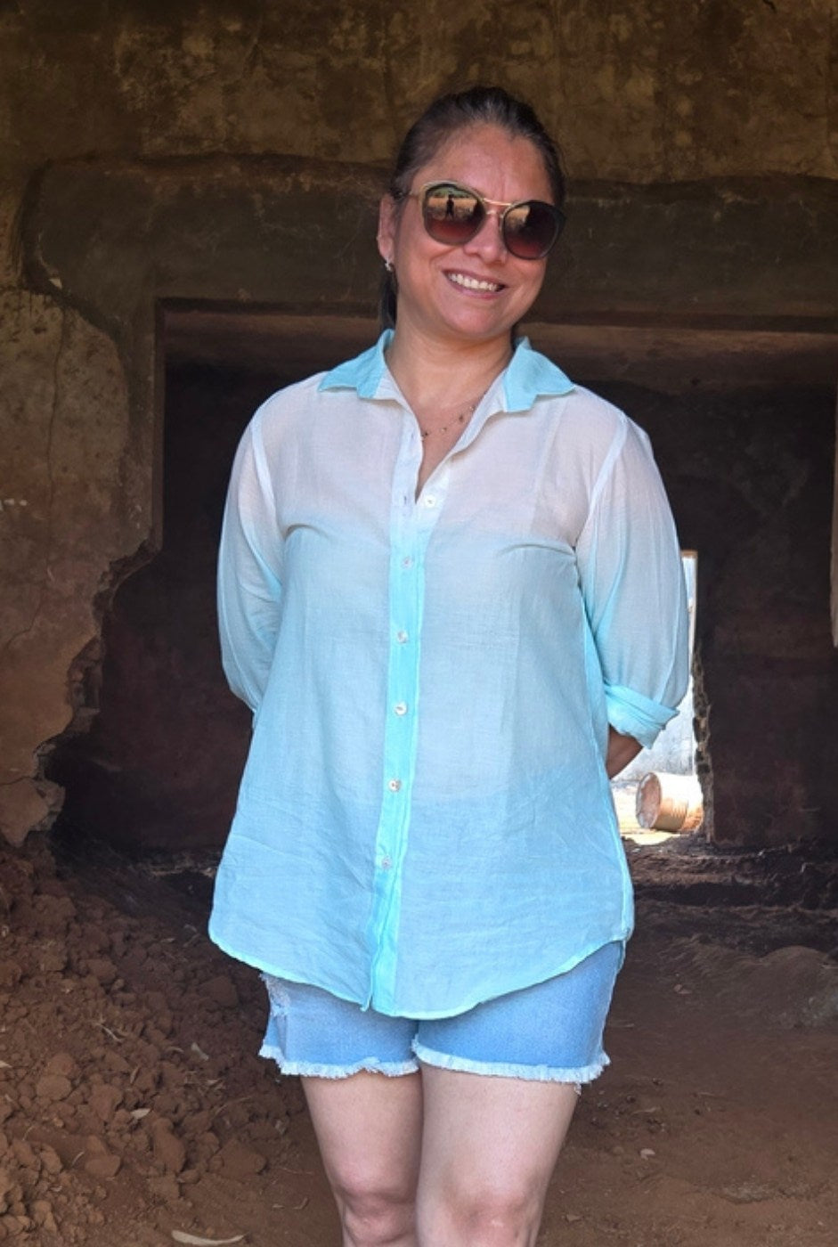 Rang Tarang – Blue Mul Cotton Shirt