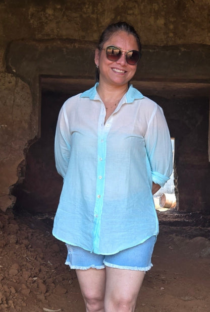 Rang Tarang – Blue Mul Cotton Shirt