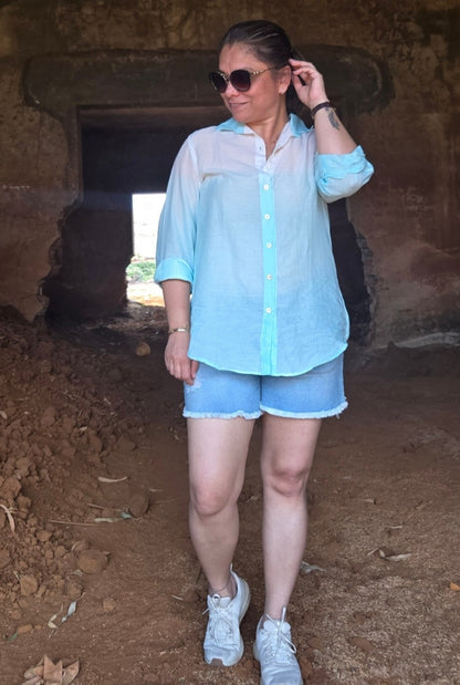 Rang Tarang – Blue Mul Cotton Shirt