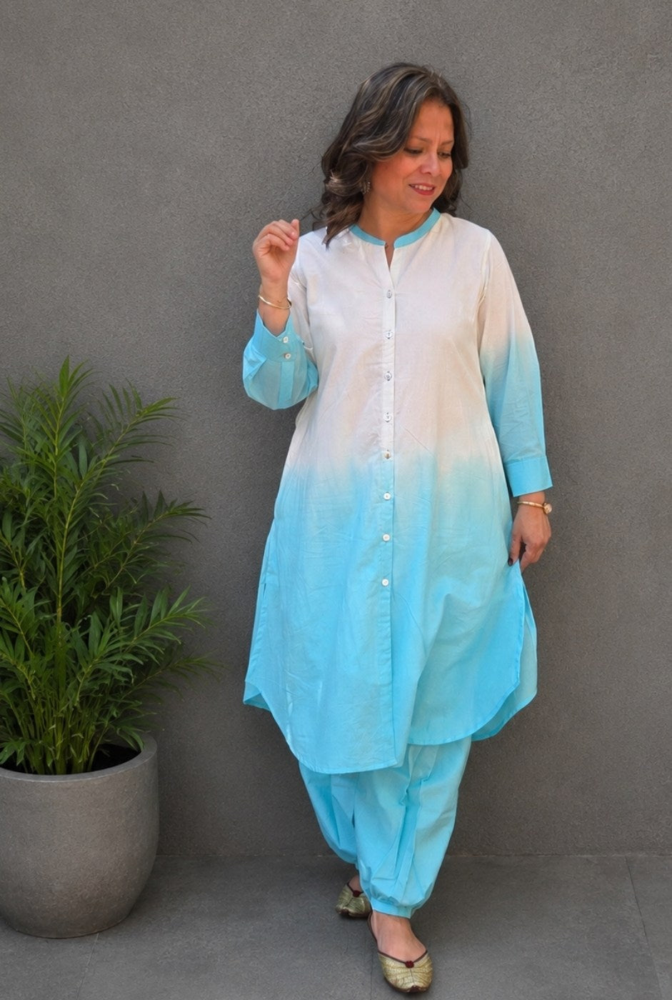 Set of 2 Rang Tarang – Blue Mul Cotton Co-ord Set