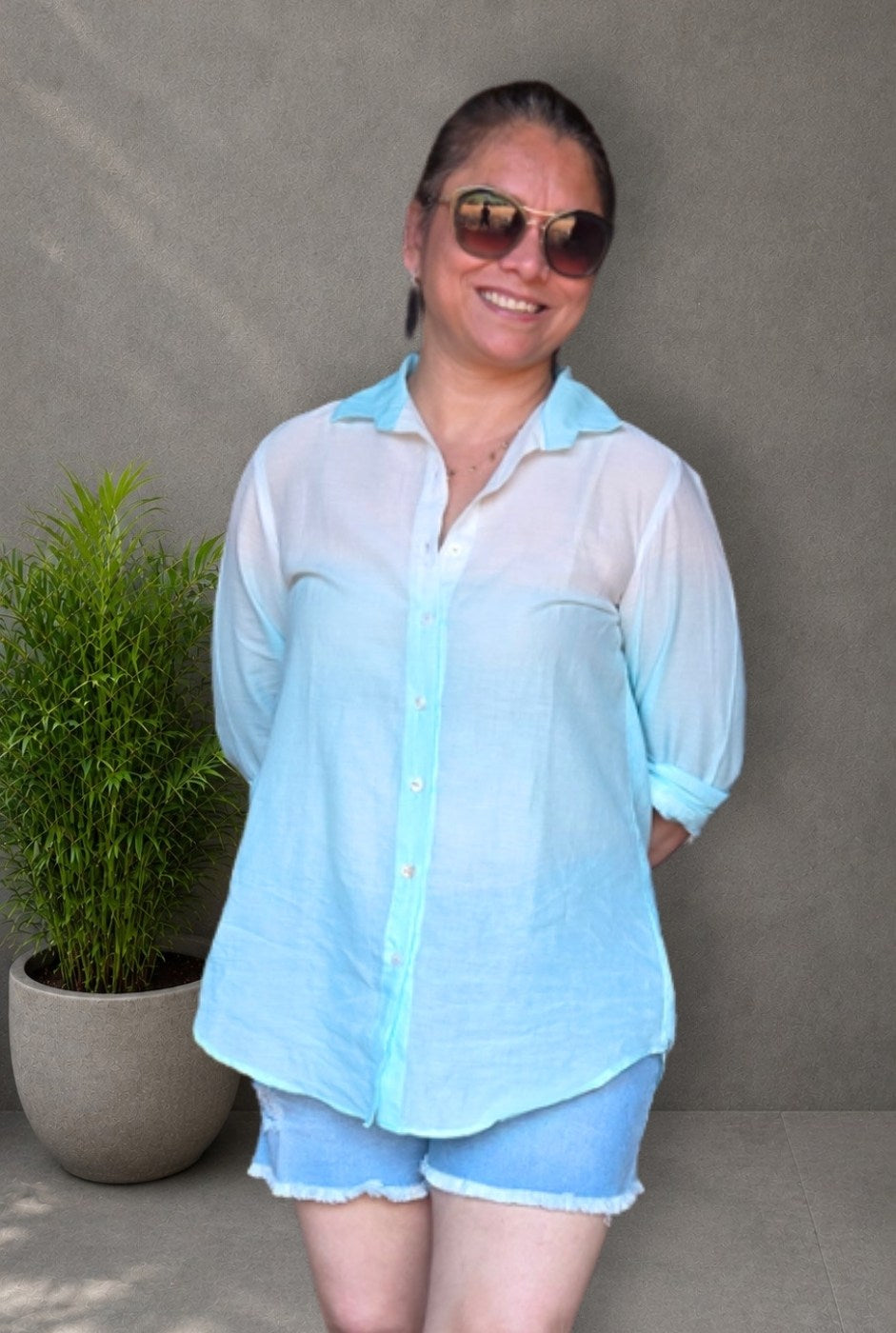 Rang Tarang – Blue Mul Cotton Shirt