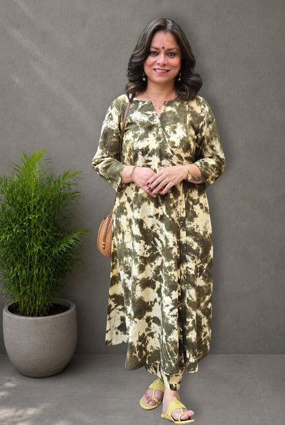 Set of 2 Rang Tarang– Green Tie & Dye Co-ord Set