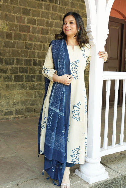Indigo Ajrakh Dupatta