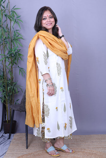 Mul Chanderi Dupatta – Mustard Lightweight Set of 1