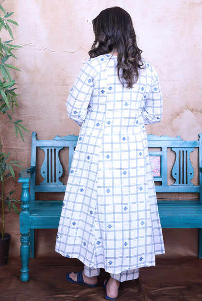Aarohi White Dabu Cotton Kurta Pant Set of 2