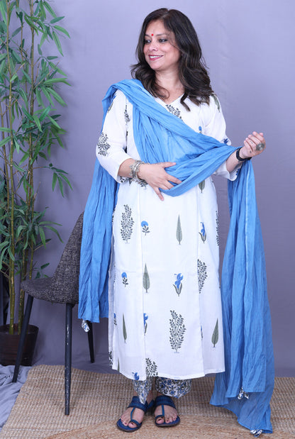 Mul Chanderi Dupatta – Blue Lightweight Set of 1