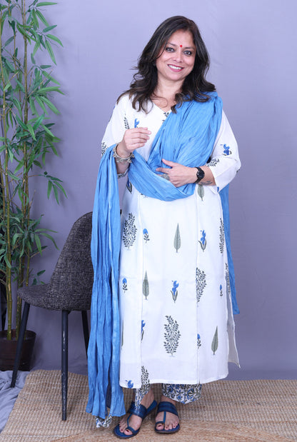 Mul Chanderi Dupatta – Blue Lightweight Set of 1