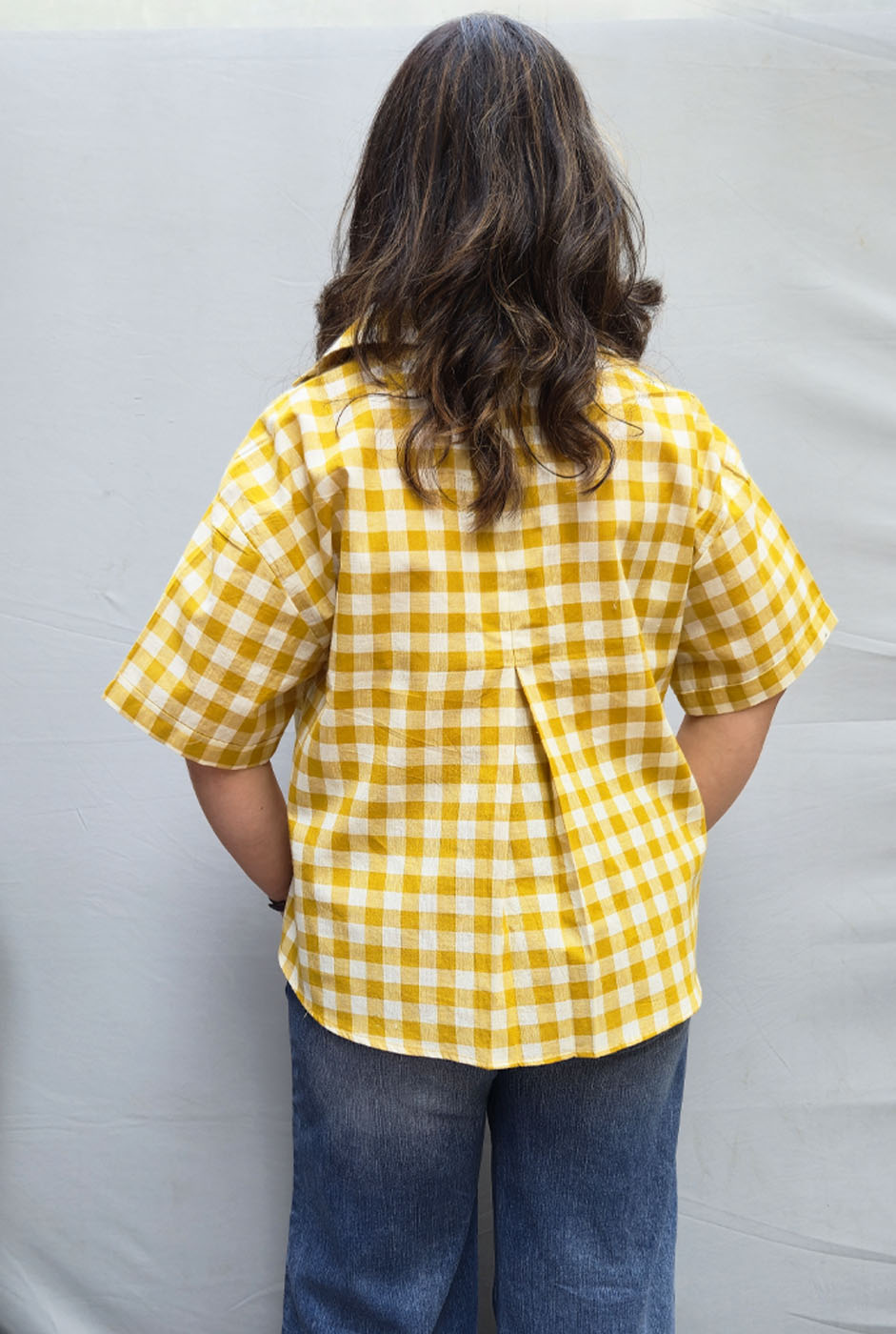 Chaukat Yellow Checkered Anti-Fit Shirt