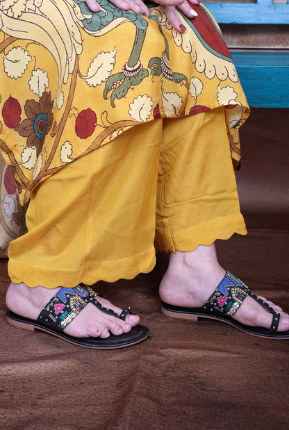 Mayura Yellow Kalamkari Muslin Co-ord Set of 2
