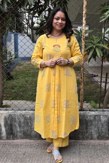 Hand Block Kurta Pant Set