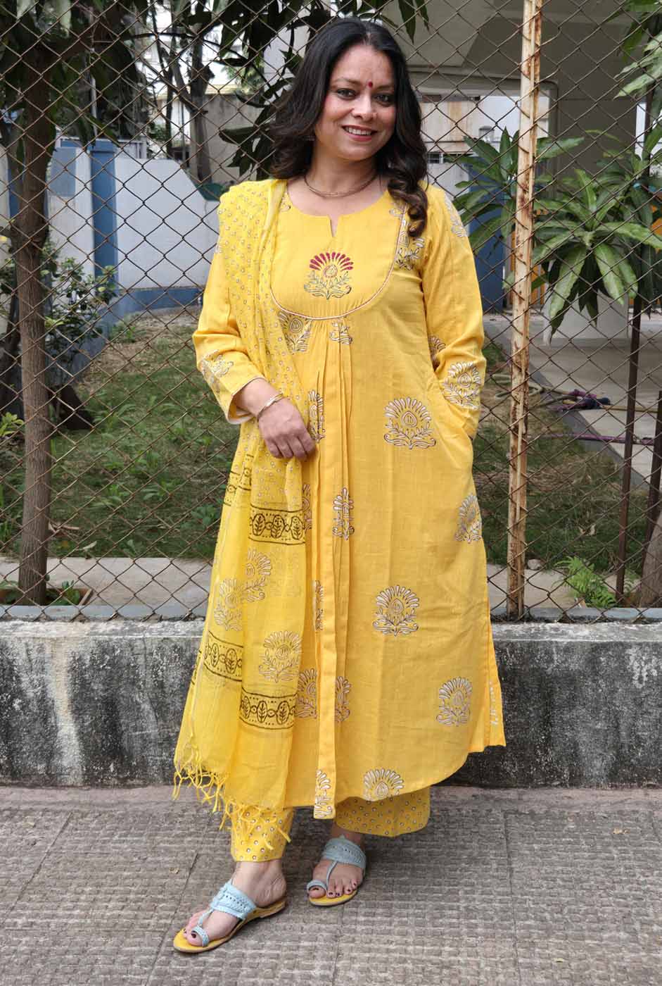 Kota Doria Dupatta yellow