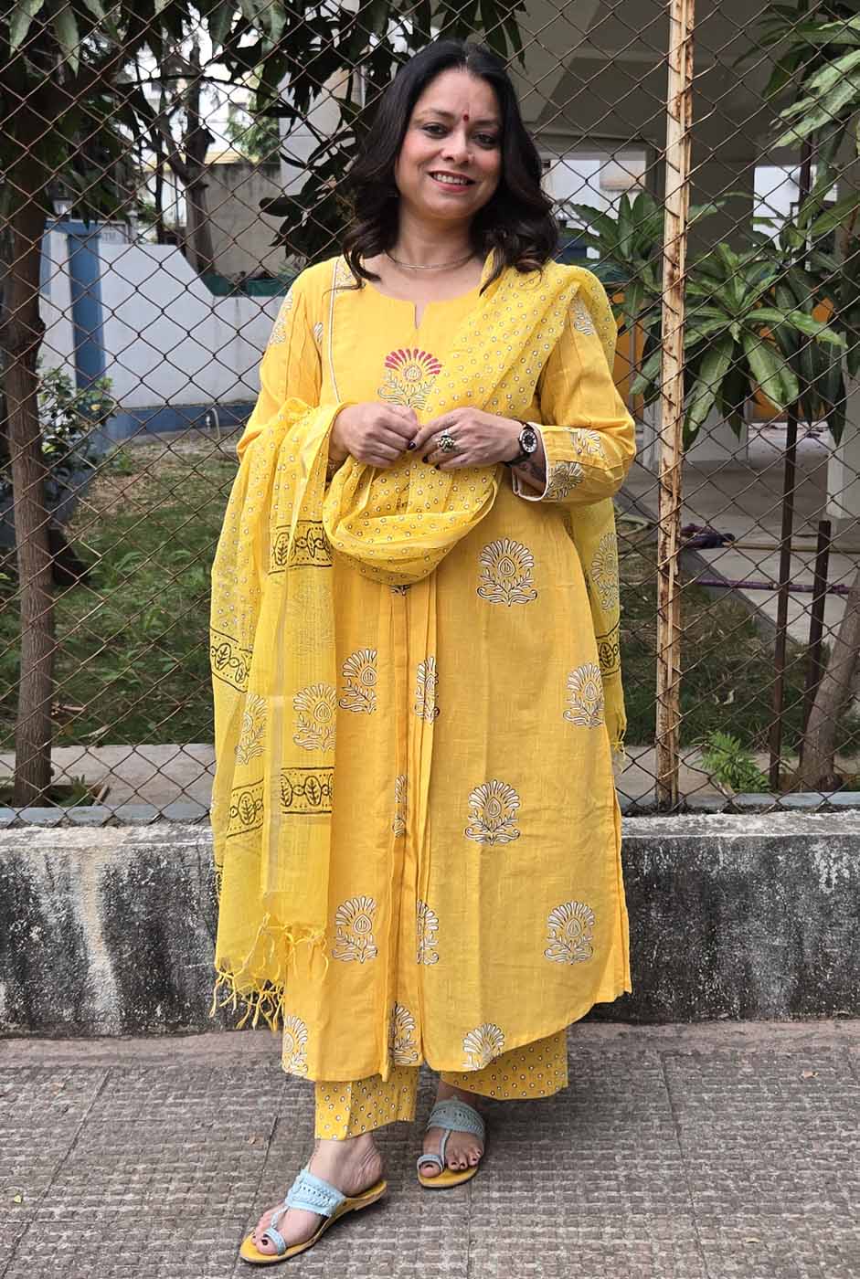Kota Doria Dupatta yellow