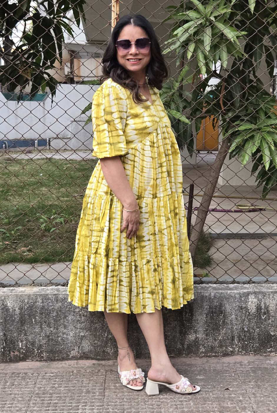 Shibori Alia Cut Dress