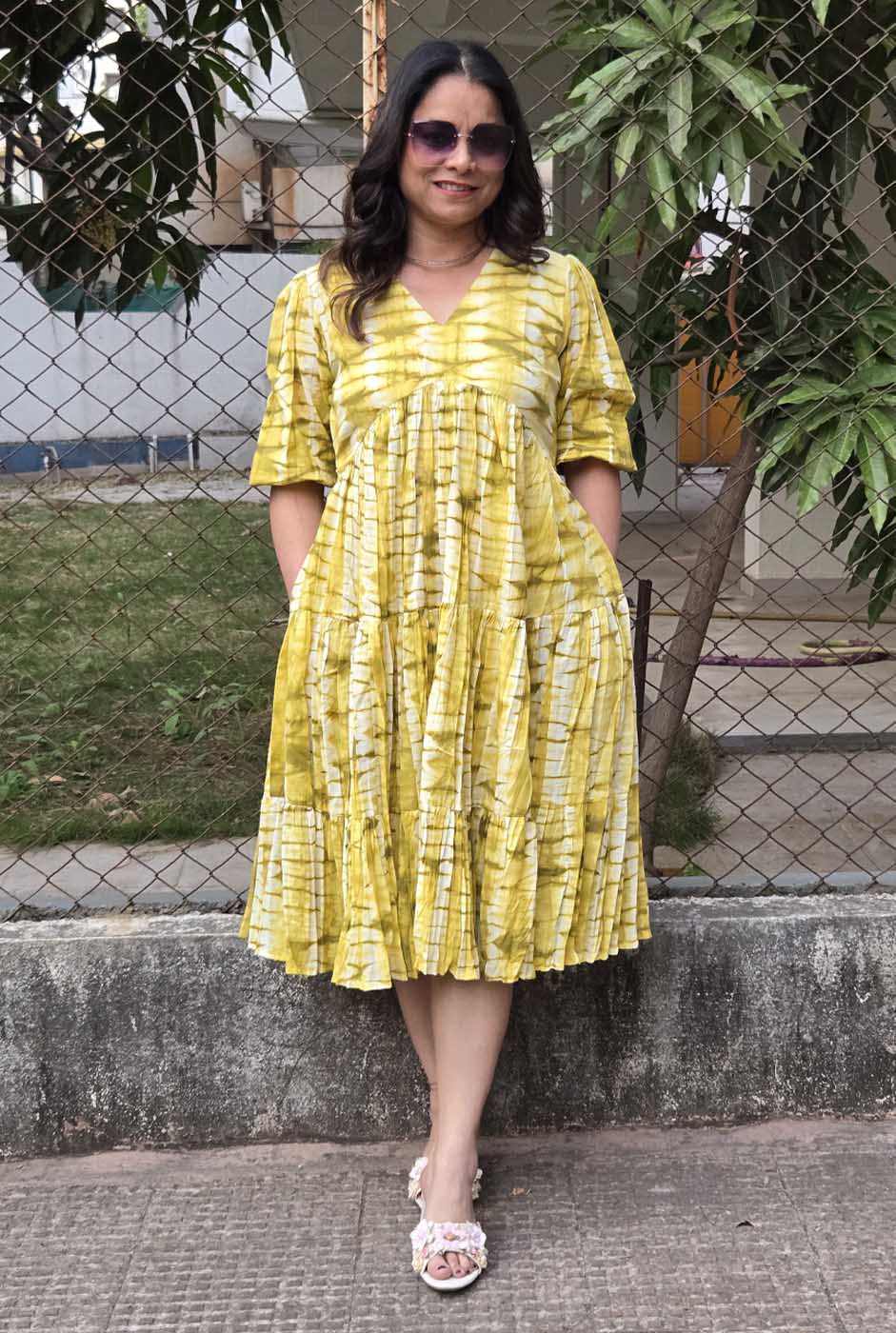 Shibori Alia Cut Dress