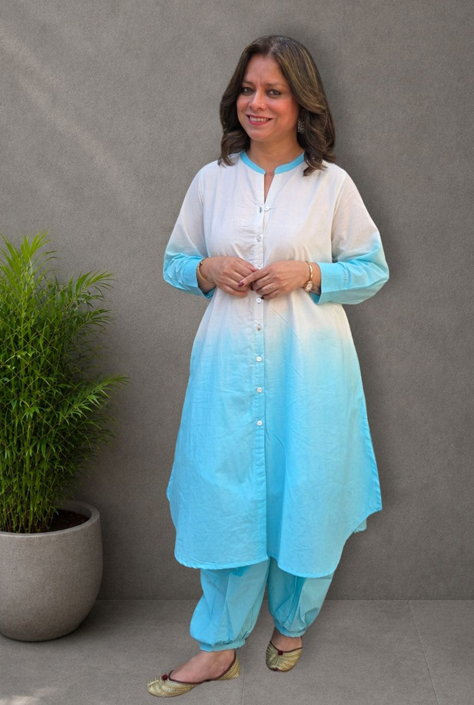 Set of 2 Rang Tarang – Blue Mul Cotton Co-ord Set