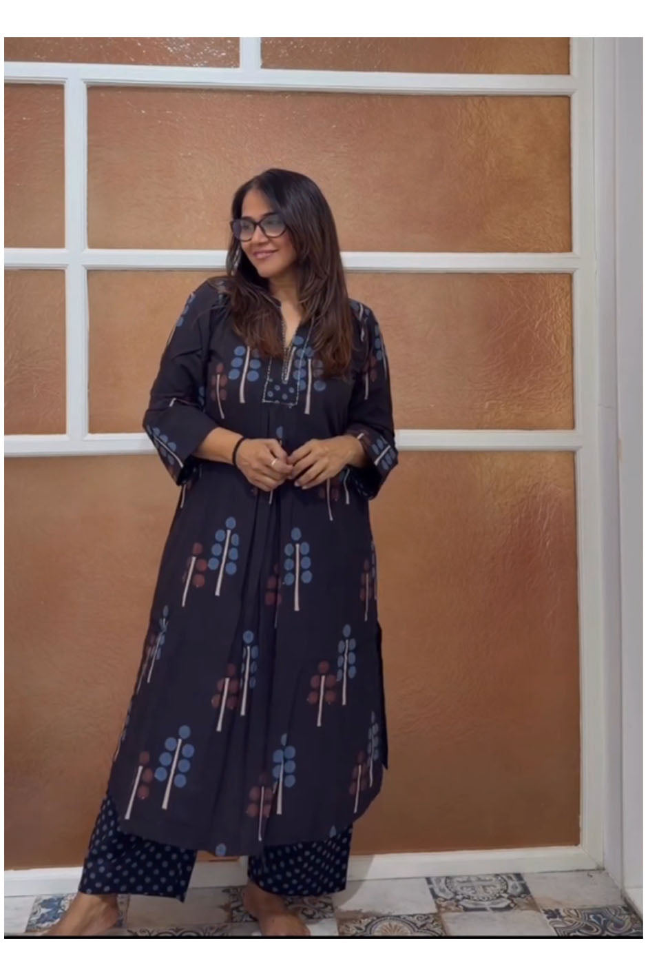 Ruhaani Black Ajrakh Exclusive Handcrafted Kurta (Only)