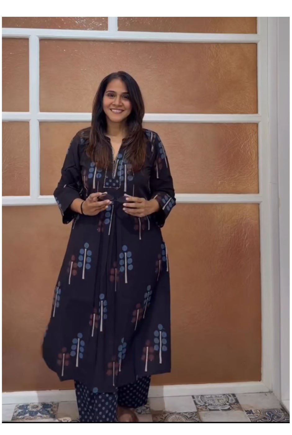 Ruhaani Black Ajrakh Exclusive Handcrafted Kurta (Only)