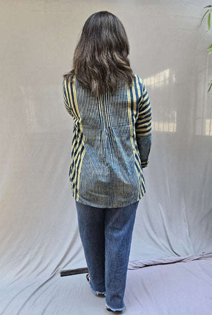 Rekha Ajrakh Handloom Stripe Top B
