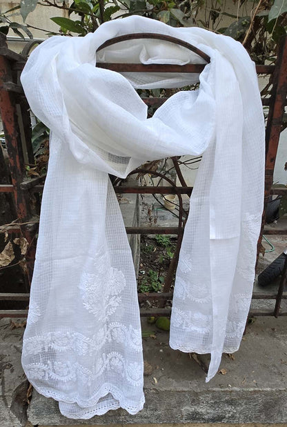 Chikankari Kota Doria Dupatta