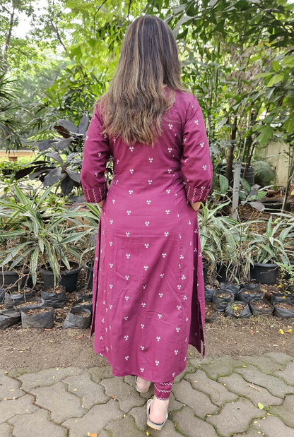 Nazakat Handloom Cotton Kalidar Co-Ord Set