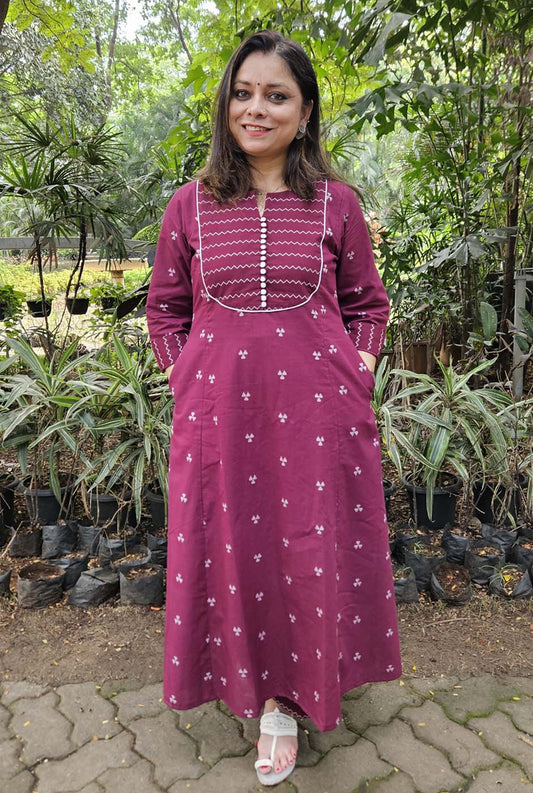 Nazakat Handloom Cotton Kalidar Co-Ord Set