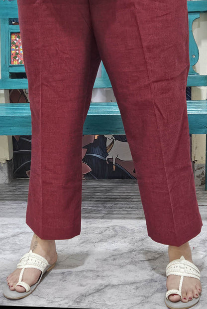 Maroon Handloom Pant