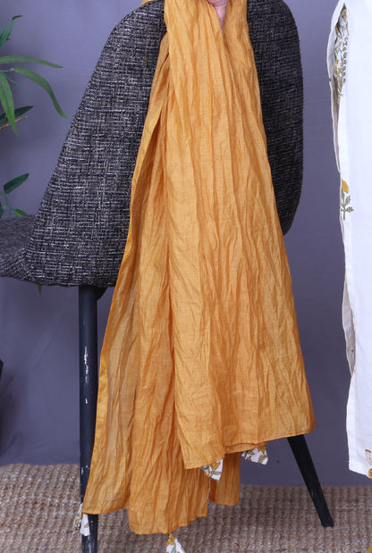 Mul Chanderi Dupatta – Mustard Lightweight Set of 1