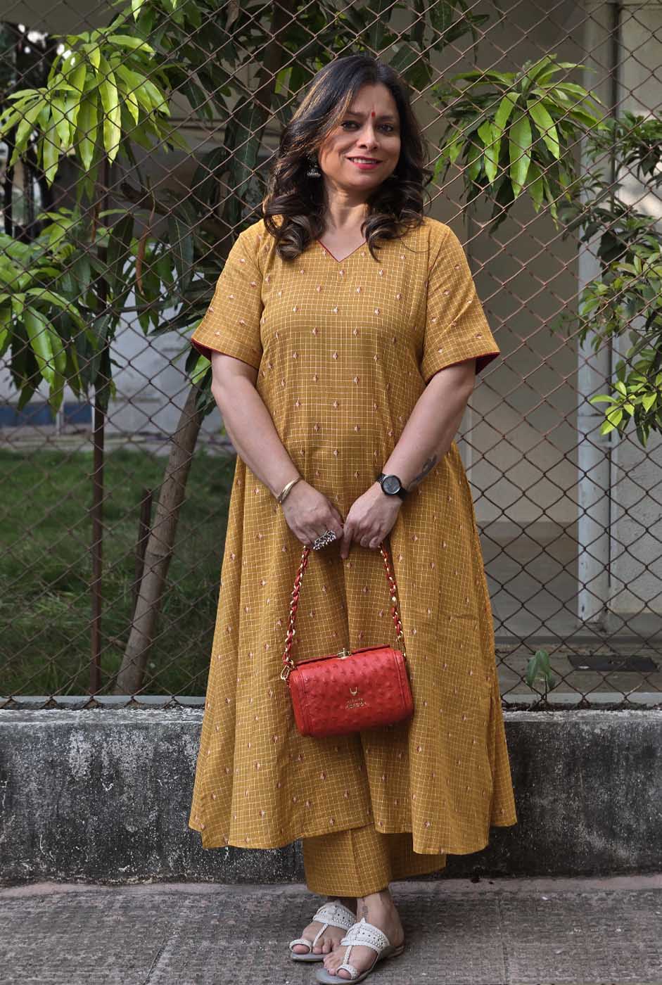 Nazakat Mustard Handloom Cotton Co-Ord Set