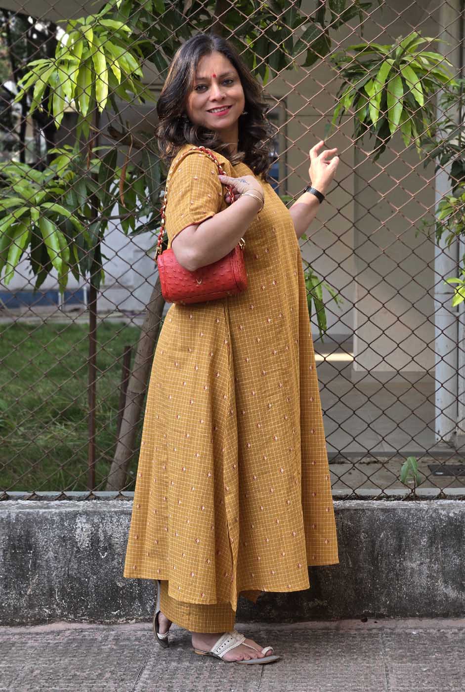 Nazakat Mustard Handloom Cotton Co-Ord Set